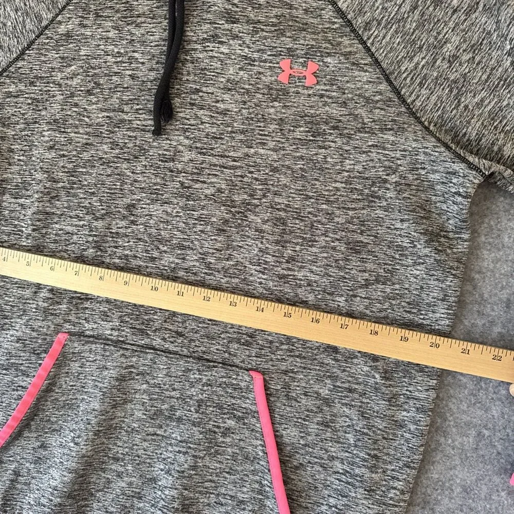 Under Armour Storm Fleece Twist Hoodie Womens Small 1280690 Gray/Pink Cold Gear